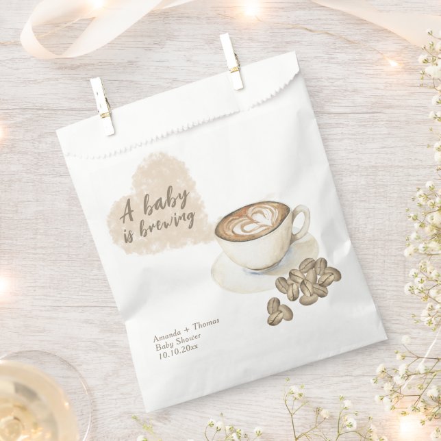 Coffee brewing Baby shower Favour Bags (Clipped)