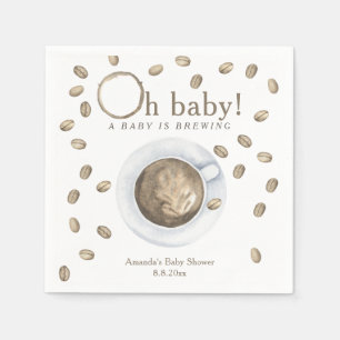 Coffee brewing Baby shower Napkin