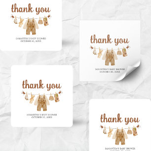 Coffee Brewing Baby Shower  Square Sticker