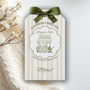 Coffee Brewing Bebe Brunch Neutral Baby Shower Gift Tags