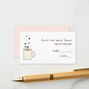 Coffee Bridal Shower Guess How Many Beans Enclosure Card