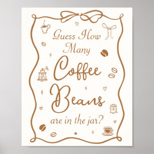 Coffee Bridal Shower Guess How Many Coffee Beans Poster