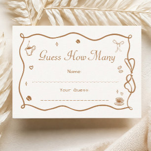 Coffee Bridal Shower Guess How Many Enclosure Card
