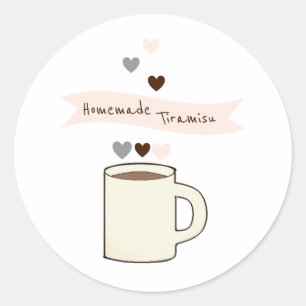 Coffee Bridal Shower Homemade Tiramisu Classic Round Sticker