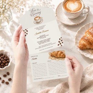 Coffee Bridal Shower Invitation & Recipe Card