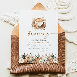 Coffee Bridal Shower Invite, Love Is Brewing Invitation