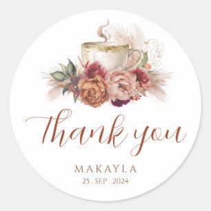 Coffee Bridal Shower Love Is Brewing Boho Sticker