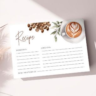 Coffee Bridal Shower - Love is Brewing Recipe Enclosure Card