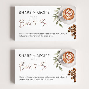 Coffee Bridal Shower - Love is Brewing Recipe Enclosure Card