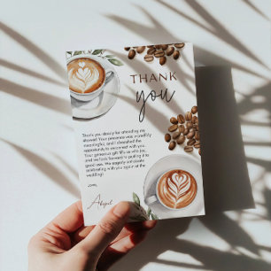 Coffee Bridal Shower - Love is Brewing Thank You Card