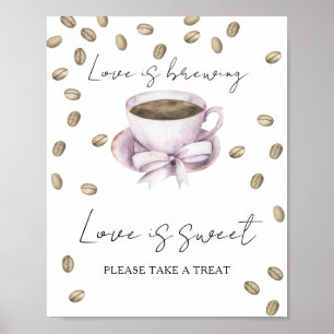 coffee bridal shower Love is sweet take a treat Poster