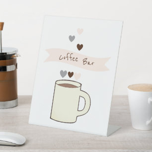 Coffee Bridal Shower Pedestal Sign