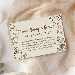 Coffee Bridal Shower Recipe Request Enclosure Card
