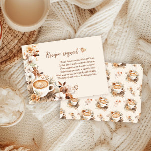 Coffee Bridal Shower Recipe Request Enclosure Card