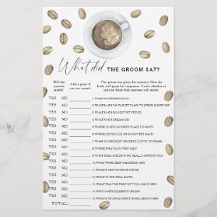 Coffee bridal shower What did the groom say