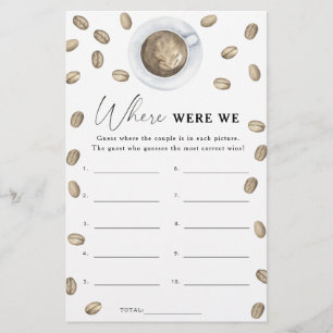 Coffee bridal shower Where were we game
