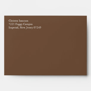 Coffee Brown A7 5x7 Custom Pre-addressed Envelopes