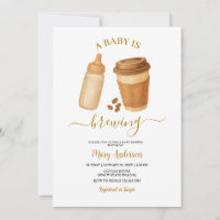 Coffee Brown A Baby Is Brewing Modern Baby Shower