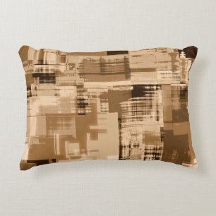 Coffee Brown Abstract Trendy Decorative Cushion
