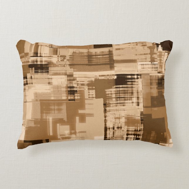 Coffee Brown Abstract Trendy Decorative Cushion (Front)