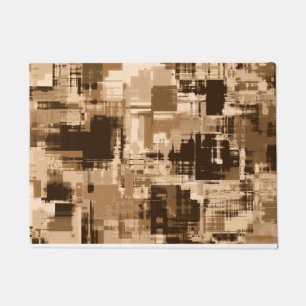 Coffee Brown Abstract Trendy Doormat