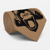 Coffee Brown Ape Rocking Out with Headphones