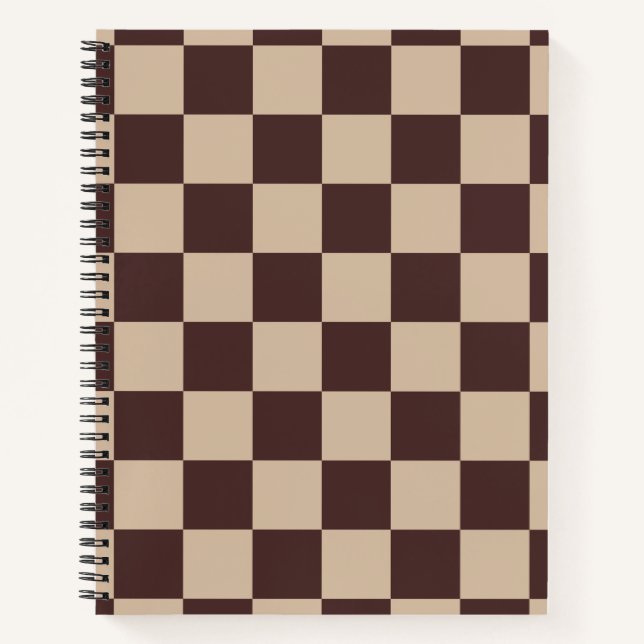 Coffee Brown Chequerboard Notebook (Front)