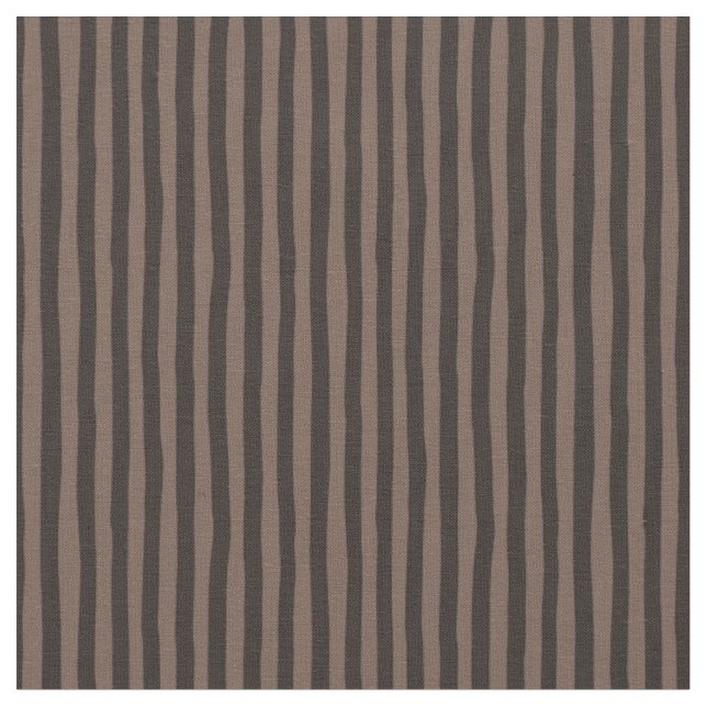 Coffee Brown & Dark Brown Wonky Stripes Fabric (Close Up)