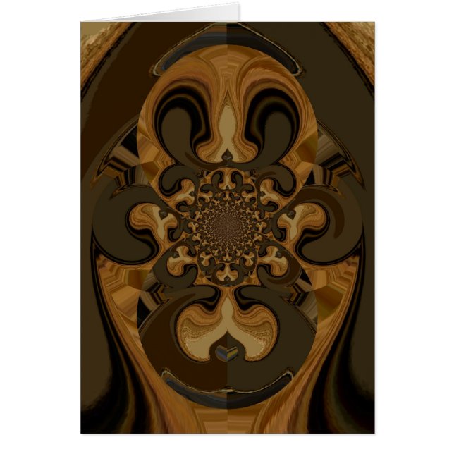 Coffee Brown Fluid Kaleidoscope Art Print (Front)