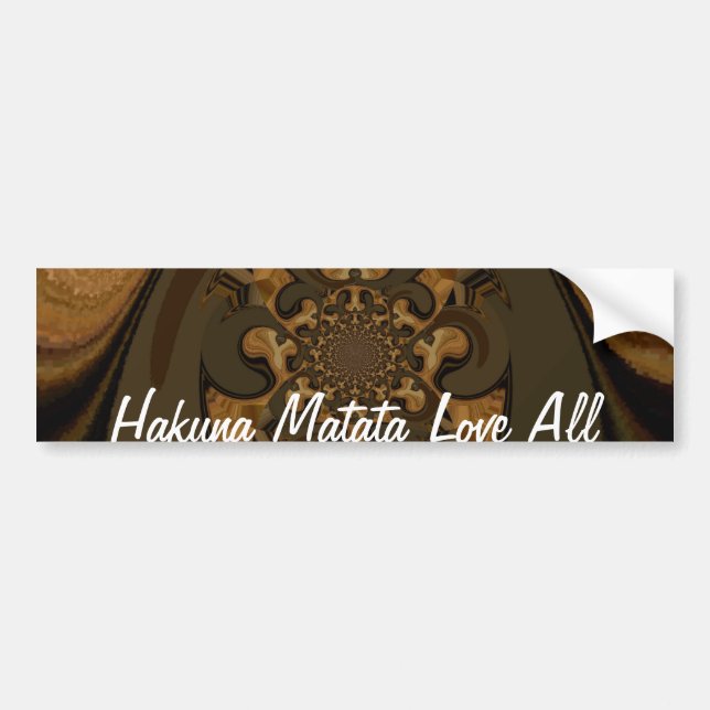 Coffee Brown Fluid Kaleidoscope Art Print Bumper Sticker (Front)