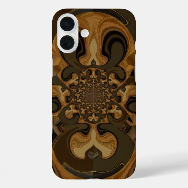 Coffee Brown Fluid Kaleidoscope Art Print Case-Mate iPhone Case (Back)