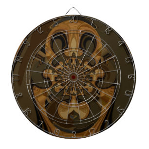 Coffee Brown Fluid Kaleidoscope Art Print Dartboard
