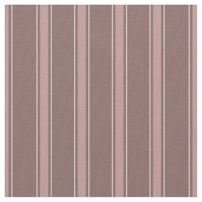 Coffee Brown & Light Brown Stripes Fabric (Close Up)