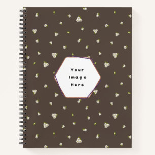 Coffee Brown Lily of the Valley Floral Pattern  Notebook