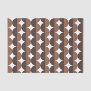 Coffee Brown Mocha Century Modern Wavy  Tissue Paper