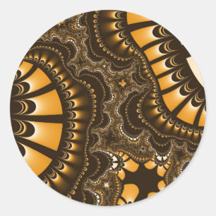Coffee Brown Remix Classic Round Sticker