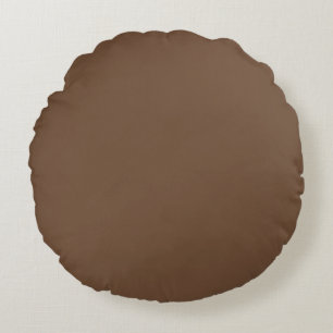 Coffee Brown Solid Color  Round Cushion