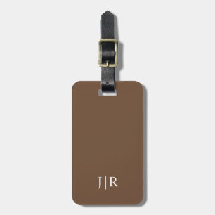 Coffee Brown Solid Colour Luggage Tag