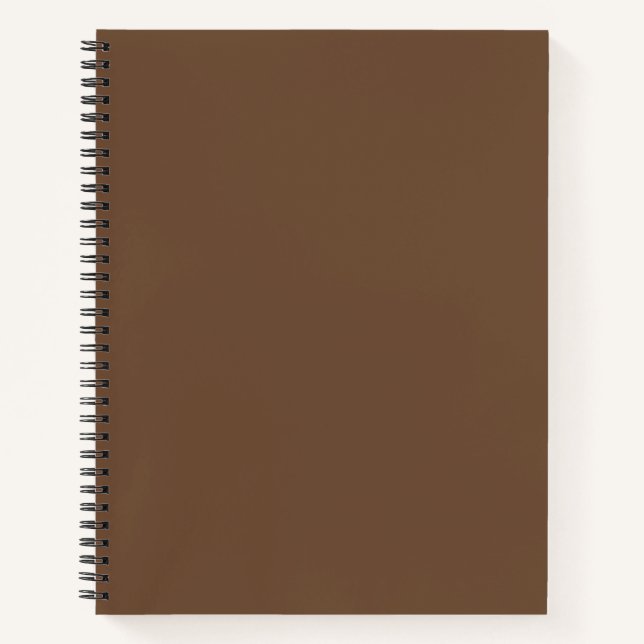 Coffee Brown Solid Colour  Notebook (Front)