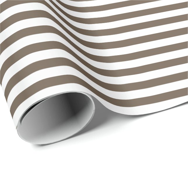 Coffee Brown | White Stripe Wrapping Paper (Roll Corner)