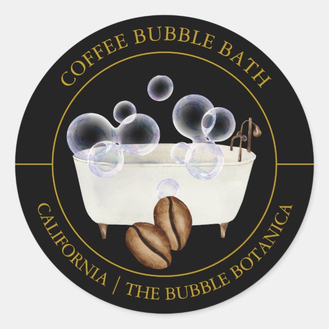 Coffee Bubble Bath label (Front)