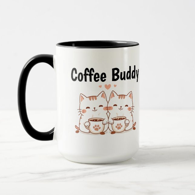 Coffee Buddy Cat Mug (Left)