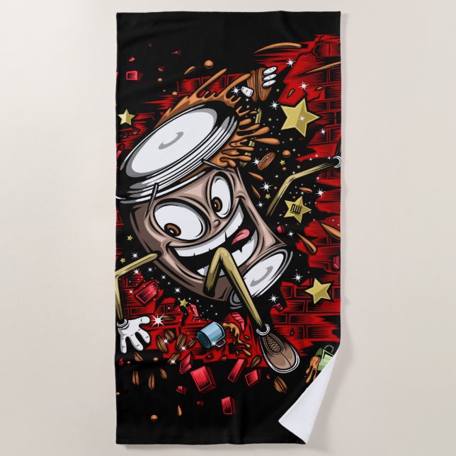 Coffee Burst Beach Towel (Front)