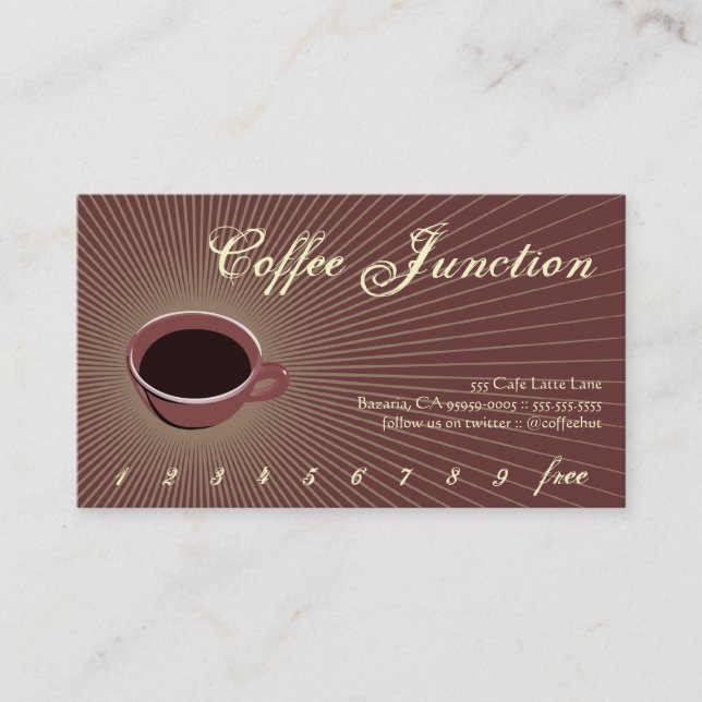 Coffee Burst Drink Punch / Loyalty Card (Front)