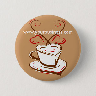 Coffee business advertising promotional button