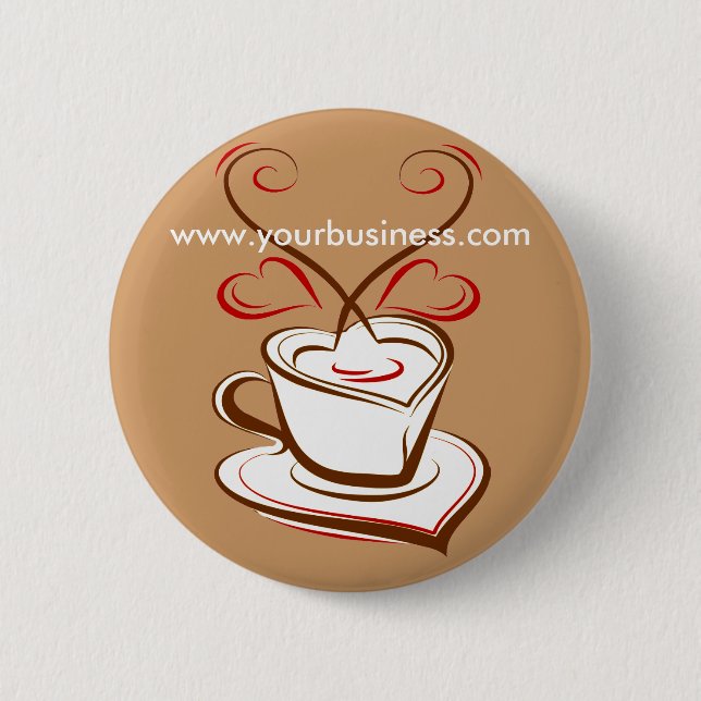 Coffee business advertising promotional button (Front)