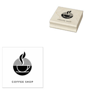 Coffee Business vintage cafe espresso shop Rubber Stamp