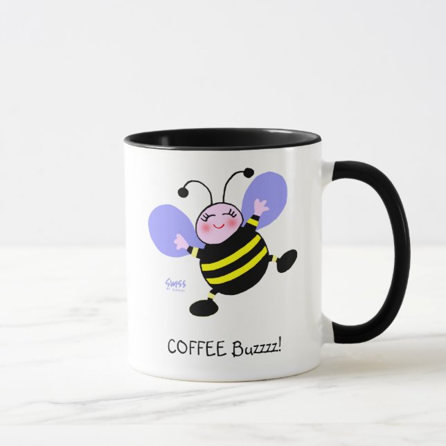 Coffee Buzz Bumblebee Caffeine Addict Cute Funny Mug (Right)