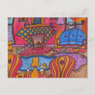 Coffee By The Fire Postcard