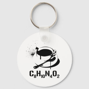 Coffee C8H10N4O2 Key Ring